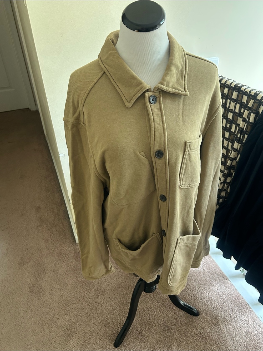 Everlane Men's Tan Button-Front Shirt Jacket